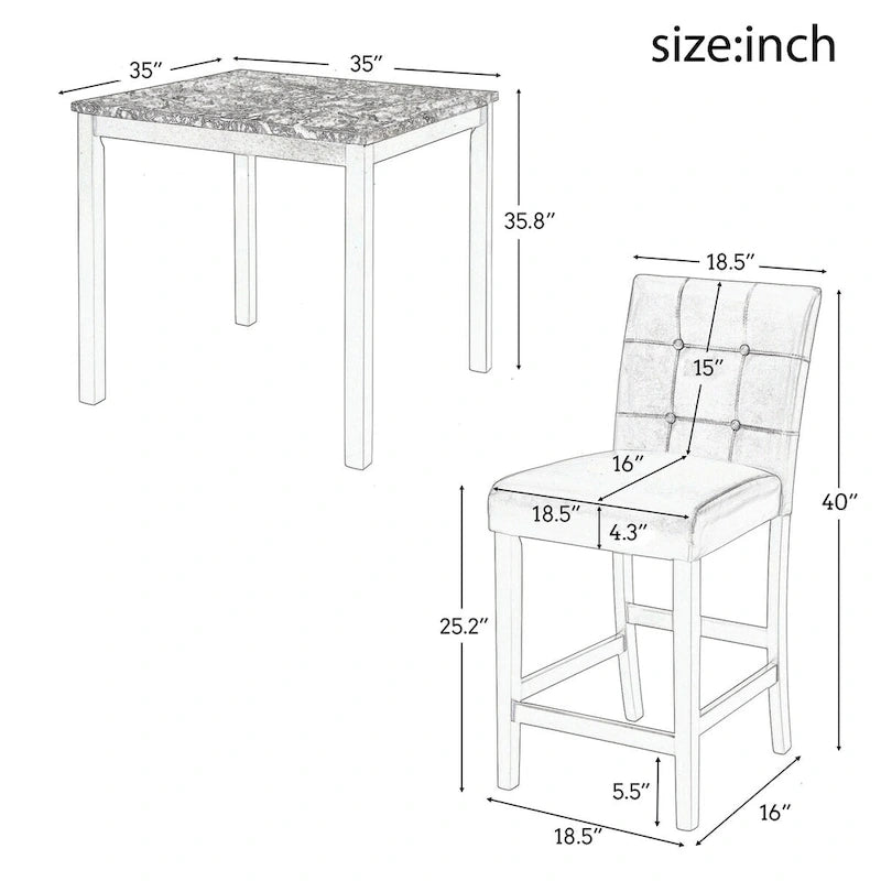 5-Piece Kitchen Table Set