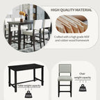 5-Piece Counter Height Dining Set with Table and 4 Chairs