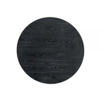 Fin 59 Inch Dining Table, Round Surface, Pedestal Base, Rubberwood, Black