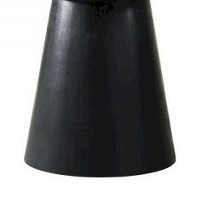 Fin 59 Inch Dining Table, Round Surface, Pedestal Base, Rubberwood, Black