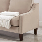 Modern Loveseat Sofa for Living Room Upholstered Velvet Small Couch - 51.5L x 29 W x 34.25 H , Seat height: 18