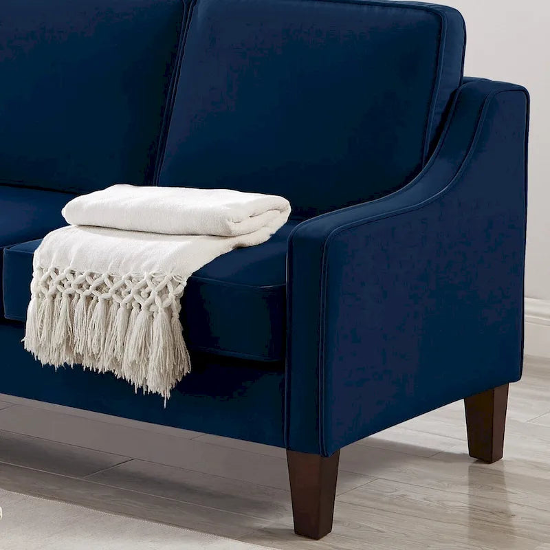Modern Loveseat Sofa for Living Room Upholstered Velvet Small Couch - 51.5L x 29 W x 34.25 H , Seat height: 18