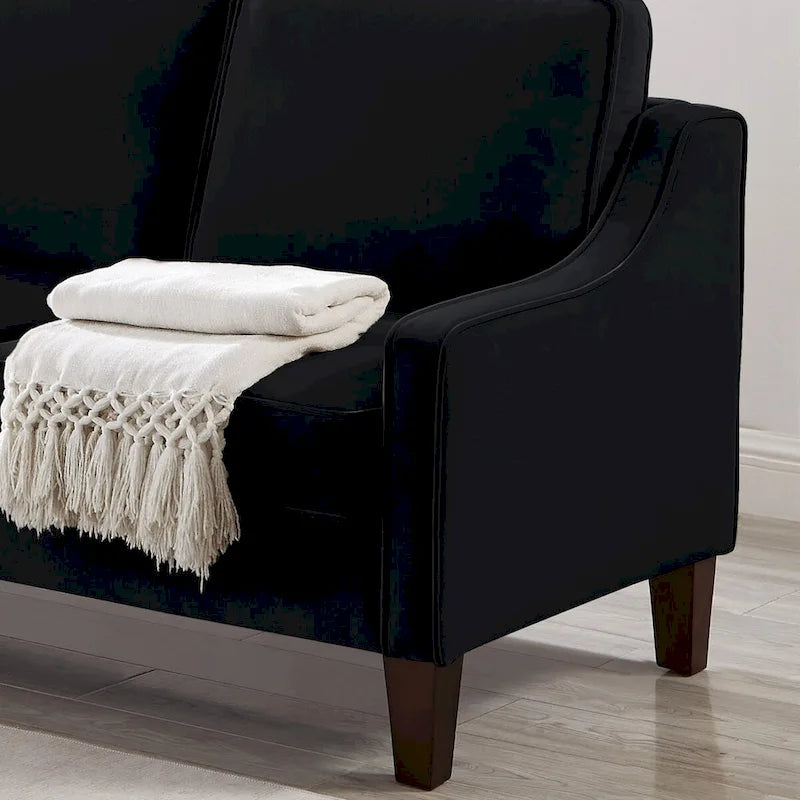 Modern Loveseat Sofa for Living Room Upholstered Velvet Small Couch - 51.5L x 29 W x 34.25 H , Seat height: 18