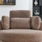 Modern Accent Round Loveseat Circle Swivel Barrel Chairs for Bedroom Cuddle Sofa Chair Lounger Armchair, 4 Pillows