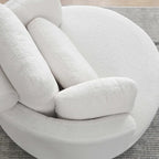 Modern Accent Round Loveseat Circle Swivel Barrel Chairs for Bedroom Cuddle Sofa Chair Lounger Armchair, 4 Pillows