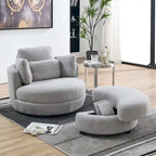 Modern Accent Round Loveseat Circle Swivel Barrel Chairs for Bedroom Cuddle Sofa Chair Lounger Armchair, 4 Pillows