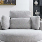 Modern Accent Round Loveseat Circle Swivel Barrel Chairs for Bedroom Cuddle Sofa Chair Lounger Armchair, 4 Pillows
