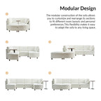 Mattia Modern Under-seat Storage Sectional Sofa with Round Table and Solid Wood Legs by HULALA HOME