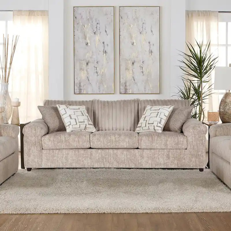 Roundhill Furniture Nason Wide Wale Corduroy Living Room 4-Piece Sofa Set