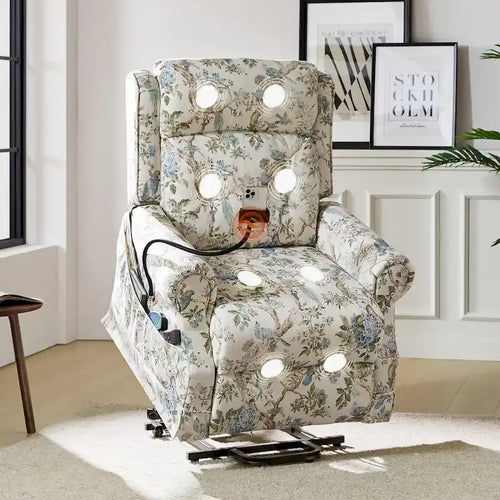 Billy Traditional Lift Assist Power Recliner With Massage Heat And Manual Headrest by HULALA HOME