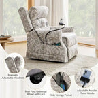 Billy Traditional Lift Assist Power Recliner With Massage Heat And Manual Headrest by HULALA HOME