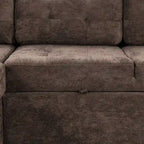 82.6 L-shape Sofa Bed,Sleeper Sofa with Wheels and USB Ports