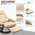 Faux Leather Manual Recliner with Swivel Wood Base
