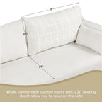 Modern Loop Yarn Fabric Sofa with Extra Wide Domed Arms