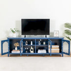 71 TV Cabinet w/ Solidwood Frame, Changhong Glass Door, Metal Handle