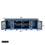 71 TV Cabinet w/ Solidwood Frame, Changhong Glass Door, Metal Handle