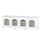71 TV Cabinet w/ Solidwood Frame, Changhong Glass Door, Metal Handle