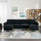L-Shape Convertible Sectional Sofa Couch, Living Room Sectional with Movable Ottoman for Living Room, Apartment, Office