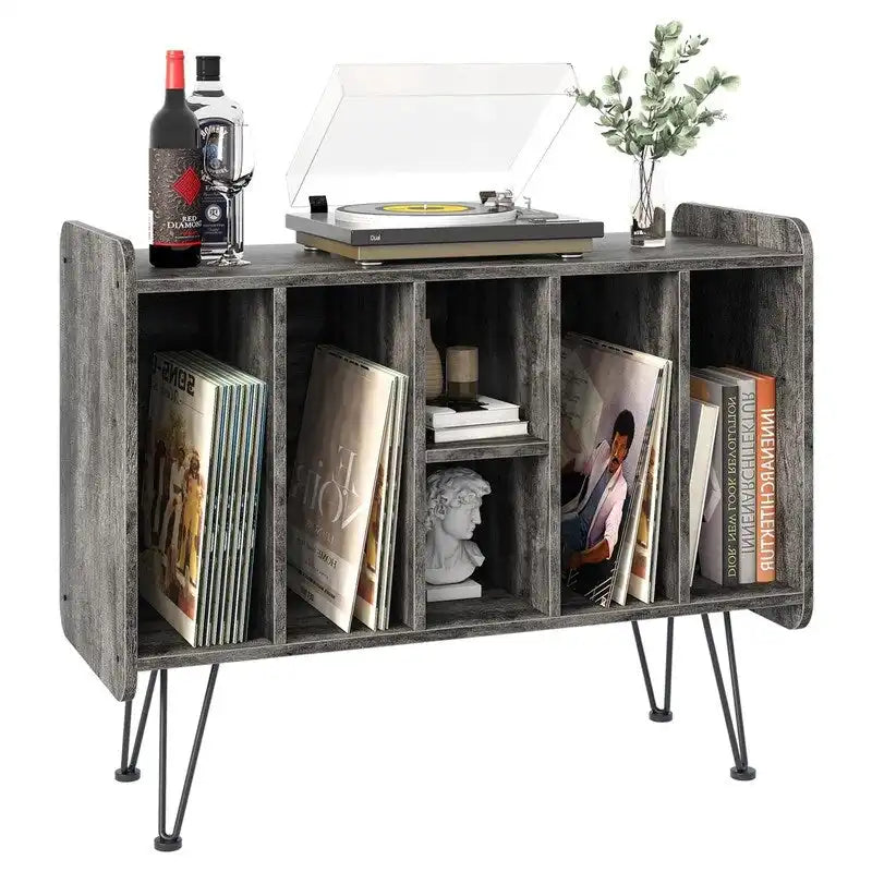 Large Vinyl Record Storage Stand - 13.6D x 33.1W x 26H