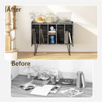 Large Vinyl Record Storage Stand - 13.6D x 33.1W x 26H