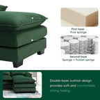 6-seat Upholstered Symmetrical Sofa Furniture U-shaped Sectional Sofa with Waist Pillows