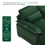 6-seat Upholstered Symmetrical Sofa Furniture U-shaped Sectional Sofa with Waist Pillows