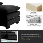 6-seat Upholstered Symmetrical Sofa Furniture U-shaped Sectional Sofa with Waist Pillows