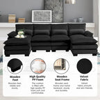 6-seat Upholstered Symmetrical Sofa Furniture U-shaped Sectional Sofa with Waist Pillows