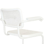 Breuer Chair Company Marcel Breuer Cesca Cane Cantilever Armchair Arm Chair w/ White Steel Frame (Various Wood & Cane Colors)