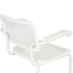 Breuer Chair Company Marcel Breuer Cesca Cane Cantilever Armchair Arm Chair w/ White Steel Frame (Various Wood & Cane Colors)
