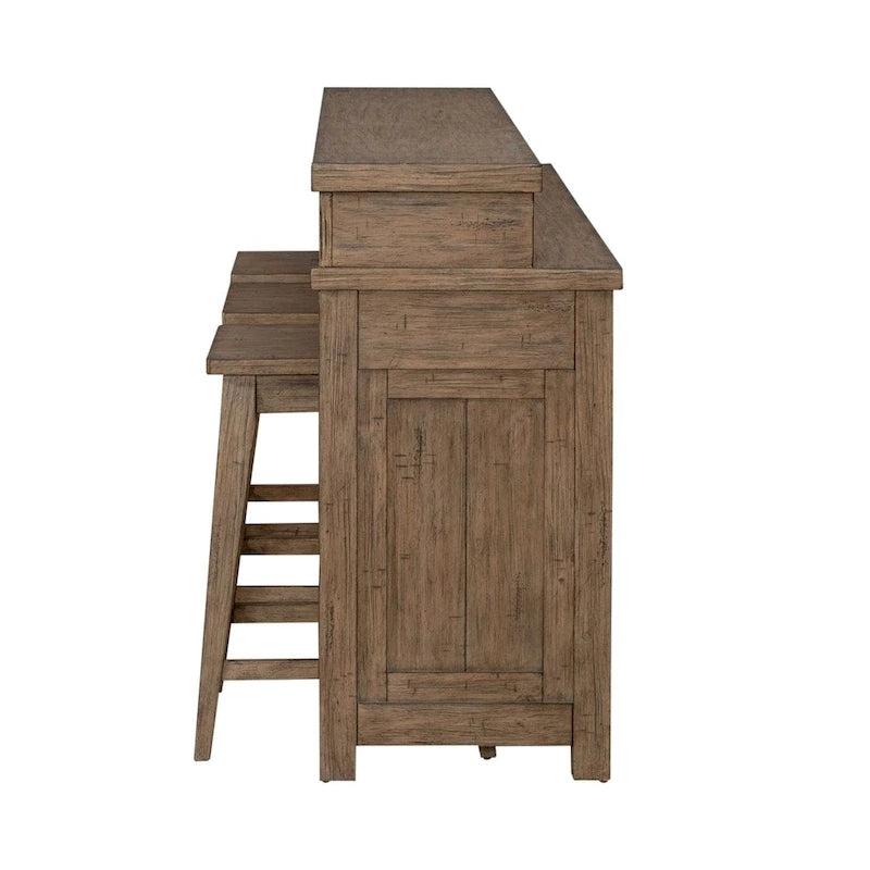 Pinebrook Ridge Weathered Toffee 4 Piece Console Table Set