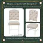 Functional Furniture Retro Style Dining Table Set with Extendable Table and 4 Upholstered Chairs for Dining Room and Living Room