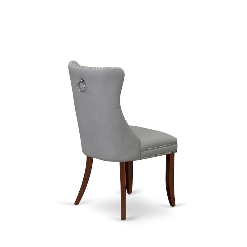 East West Furniture Dining Set Consists of a Rectangle Wooden Table and Upholstered Chairs, Mahogany (Pieces Options)