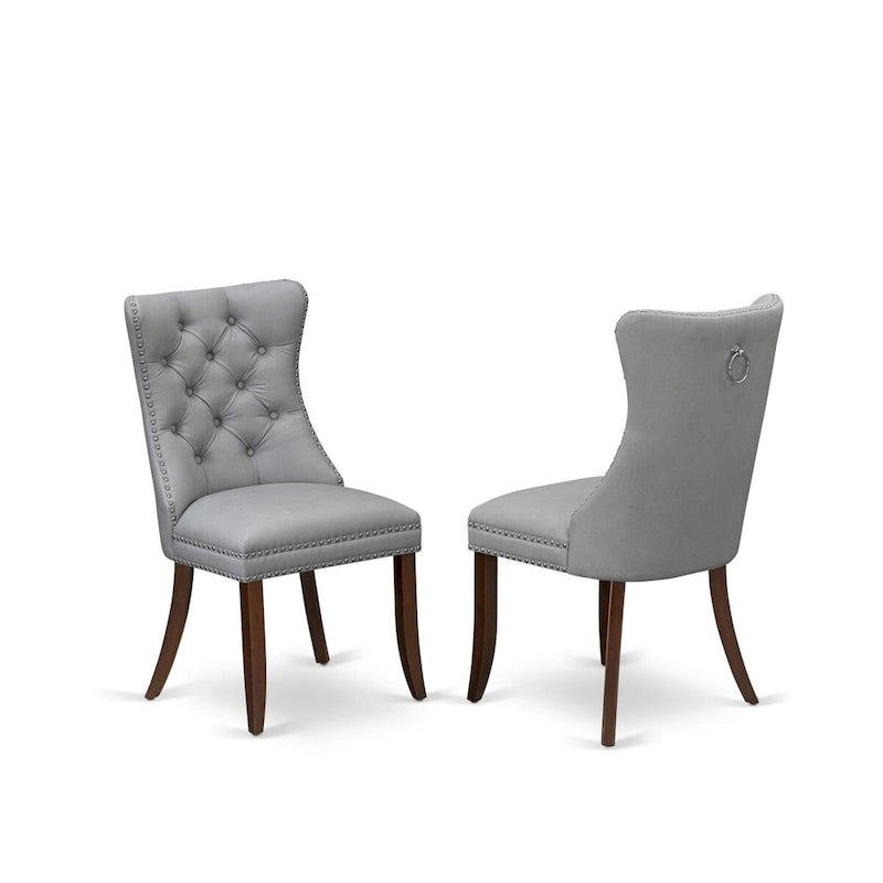 East West Furniture Dining Set Consists of a Rectangle Wooden Table and Upholstered Chairs, Mahogany (Pieces Options)