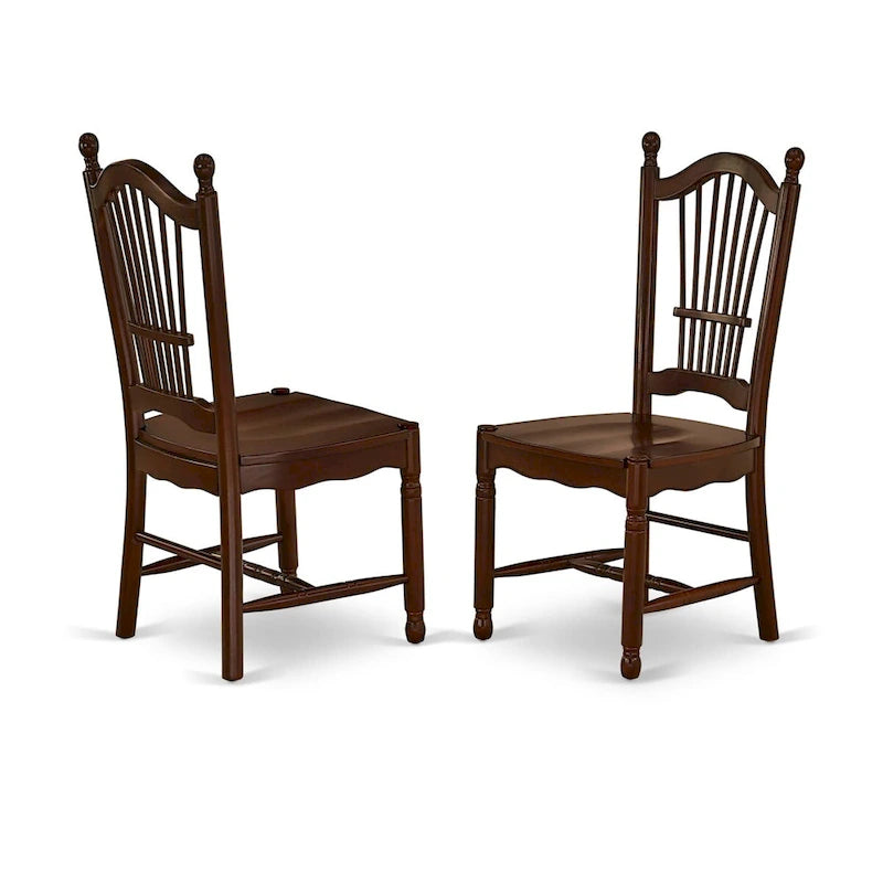 East West Furniture Dining Table Set- a Rectangle Dining Room Table and Kitchen Chairs, Mahogany (Pieces Option