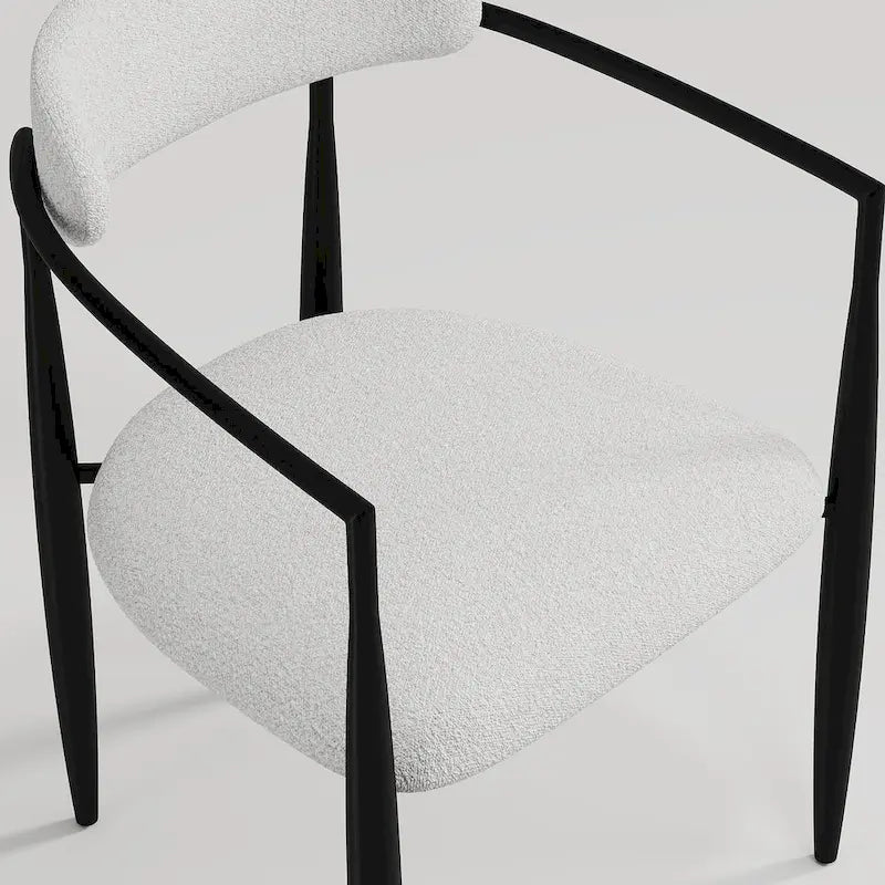 9 - Piece 94.48 Modern Minimalist Extendable Sintered Stone Top Double Pedestal Dining Set With 8 Fabric Chairs