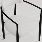 9 - Piece 94.48 Modern Minimalist Extendable Sintered Stone Top Double Pedestal Dining Set With 8 Fabric Chairs