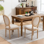 French Style Solid Wood Antique Dining Chair, Set of 2