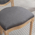 French Style Solid Wood Antique Dining Chair, Set of 2