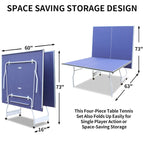 9ft Table Tennis Table Foldable & Portable Ping Pong Table Set