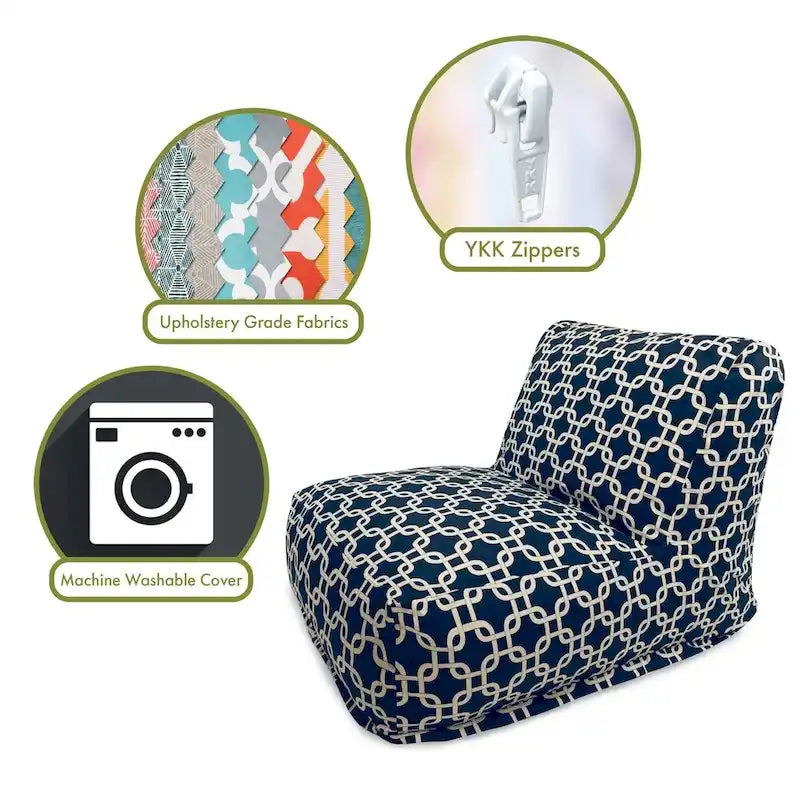 Majestic Home Goods Indoor Links Bean Bag Chair Lounger 36 in L x 27 in W x 24 in H
