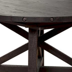 Liu 54 - 72 Inch Round Dining Table, Acacia Wood, Extendable, Dark Brown