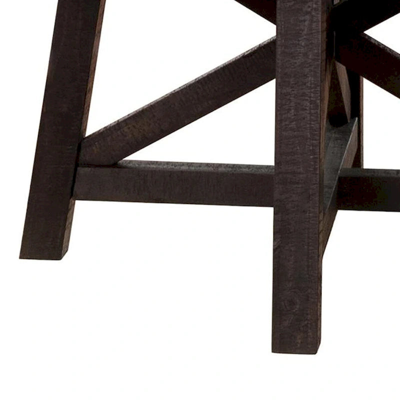 Liu 54 - 72 Inch Round Dining Table, Acacia Wood, Extendable, Dark Brown