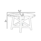 Liu 54 - 72 Inch Round Dining Table, Acacia Wood, Extendable, Dark Brown