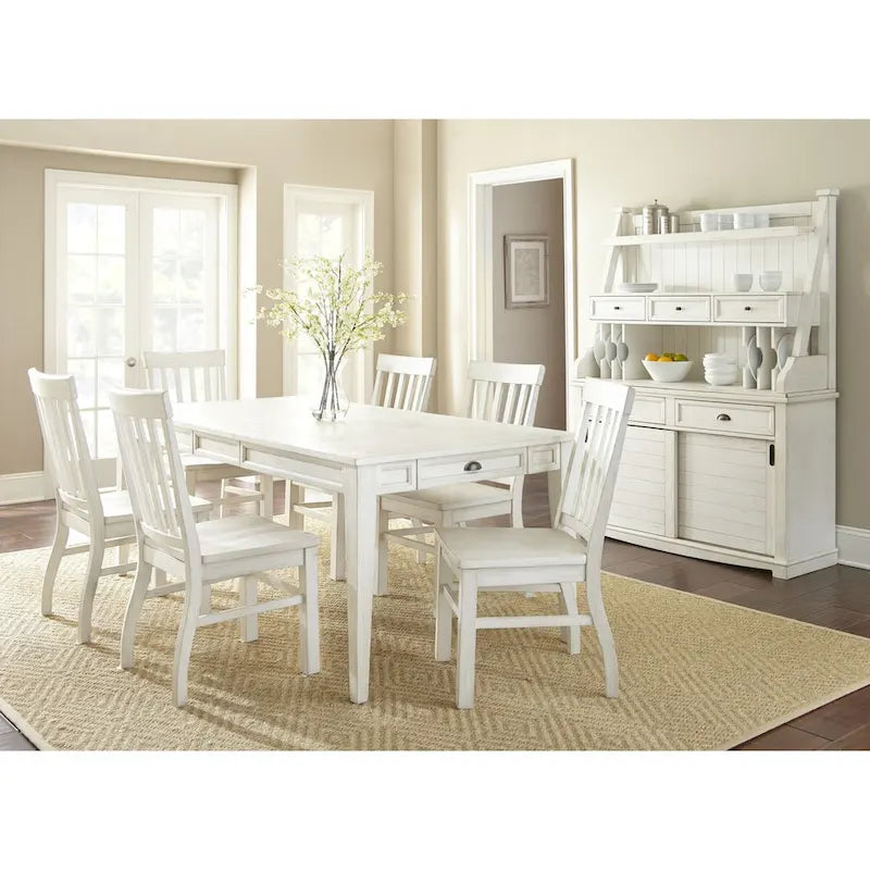 Steve Silver Cottonville Distressed Antique White Storage Buffet and Hutch