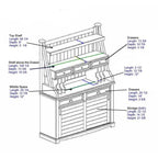 Steve Silver Cottonville Distressed Antique White Storage Buffet and Hutch