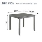 Wooden 4 Person Dining Square Table for Small Space