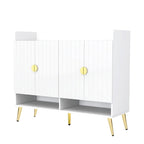 Wooden Modern Shoe Cabinet with Doors and Adjustable Shelves