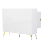 Wooden Modern Shoe Cabinet with Doors and Adjustable Shelves