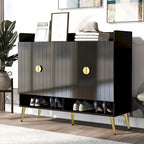 Wooden Modern Shoe Cabinet with Doors and Adjustable Shelves
